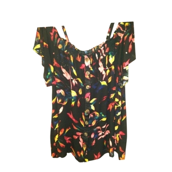 TORRID Women's New Plus Size Floral Cold Shoulder Blouse. - Picture 1 of 11